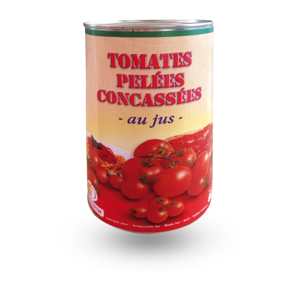 Tomates pelées concassées au jus – Boîte 5/1 Grancoeur