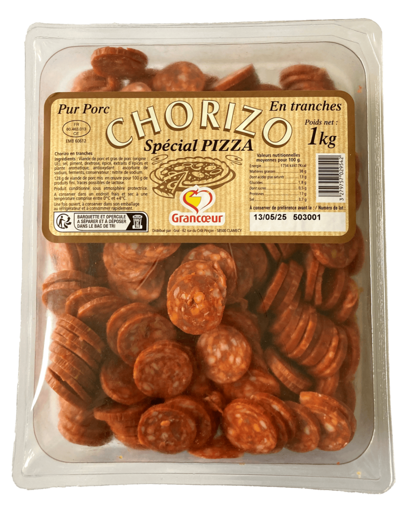 Chorizo en tranches spécial pizza 1 kg Grancœur