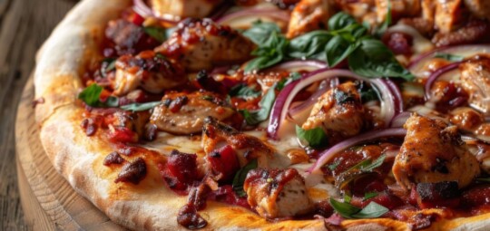 Pizza au poulet barbecue