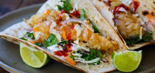 Tacos de doré jaune en tempura