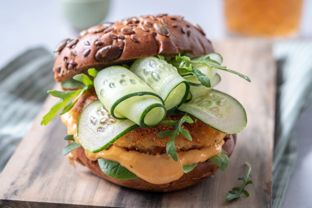 Healthy southern fried burger