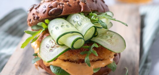 Healthy southern fried burger