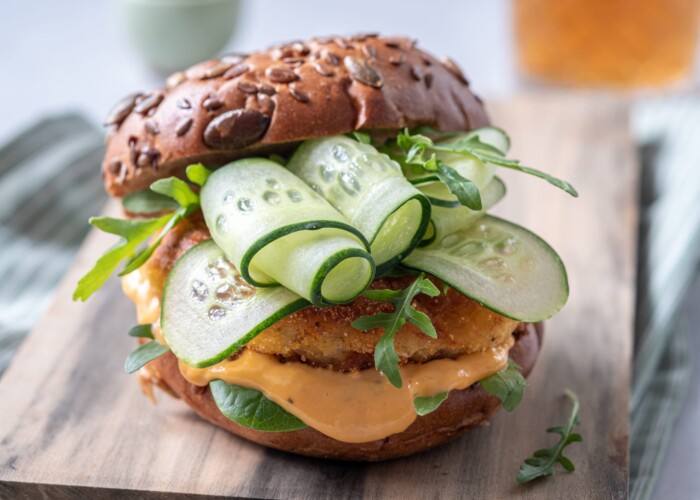 Healthy southern fried burger