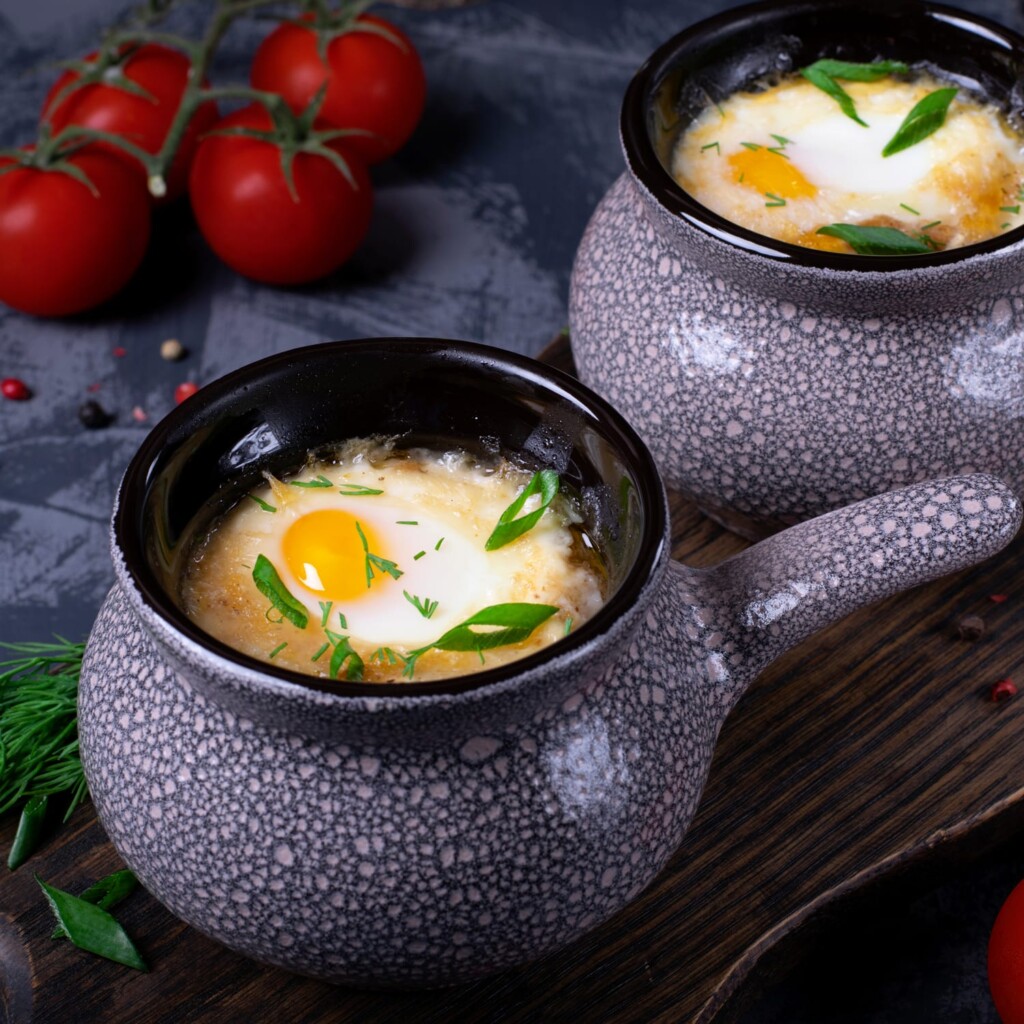 Œufs cocotte au maroilles